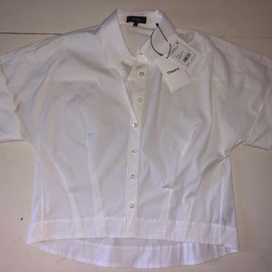Theory Cropped Button Down with tags
